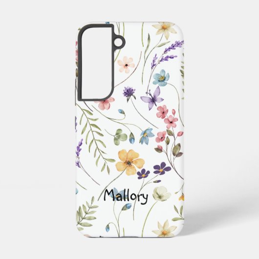 Wildbloemen gepersonaliseerd samsung galaxy hoesje (Achterkant)