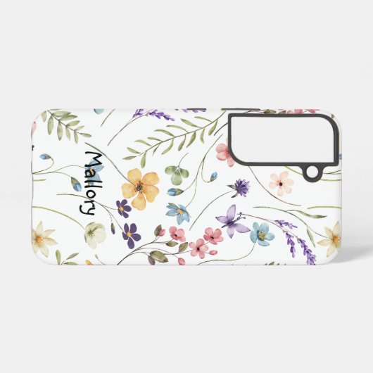 Wildbloemen gepersonaliseerd samsung galaxy hoesje (Achterkant horizontaal)
