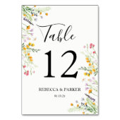 Wildbloemen gepersonaliseerde bruiloft kaart (Voorkant)