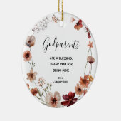Wildbloemen Godouders kerstversiering Keramisch Ornament (Rechts)