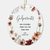 Wildbloemen Godouders kerstversiering Keramisch Ornament (Links)