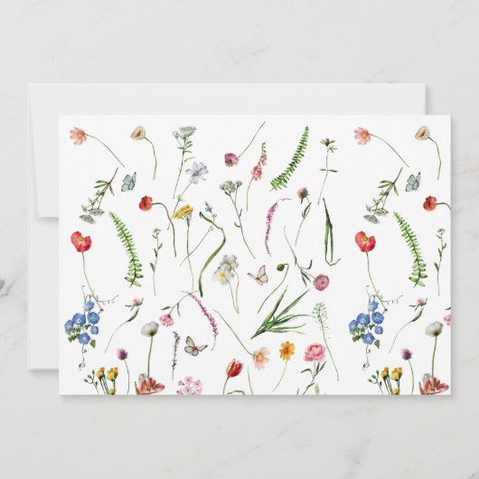  Wildbloemen Gold Script Aangepast Bedankkaart (Achterkant)