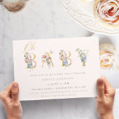  Wildbloemen Goud en Blush Baby shower Inv Kaart