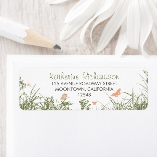 Wildbloemen gras schattig retour adres labels (Insitu)