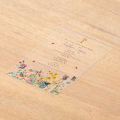 Wildbloemen Grieks-orthodox doopsel Acryl Uitnodigingen (Laagn)
