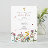 Wildbloemen Grieks-orthodox doopsel Kaart (Staand voorkant)