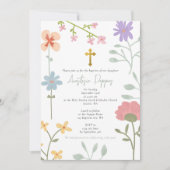 Wildbloemen Grieks-orthodox doopsel Kaart (Voorkant)