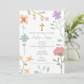 Wildbloemen Grieks-orthodox doopsel Kaart (Staand voorkant)