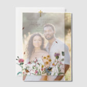 Wildbloemen Grieks-orthodox doopsel Vellum Uitnodigingen (Offset (Koppel))