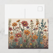 Wildbloemen groeien in het veld Illustratie Briefkaart (Voorkant / Achterkant)
