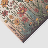 Wildbloemen groeien in het veld Illustratie Tissuepapier (Detail)