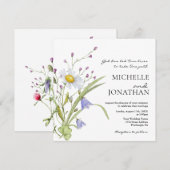 Wildbloemen groen bloemen Christelijke bruiloft Kaart (Voorkant / Achterkant)