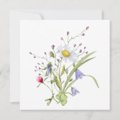 Wildbloemen groen bloemen Christelijke bruiloft Kaart (Achterkant)