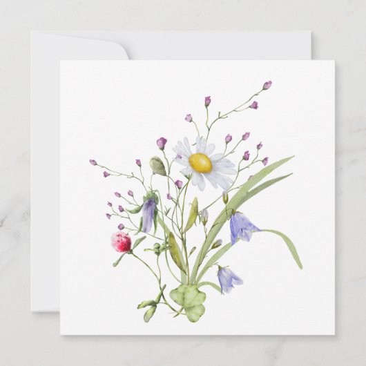 Wildbloemen groen bloemen Christelijke bruiloft Kaart (Achterkant)