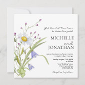 Wildbloemen groen bloemen Christelijke bruiloft Kaart (Voorkant)