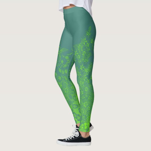 Wildbloemen groen door Aleta Leggings (Links)