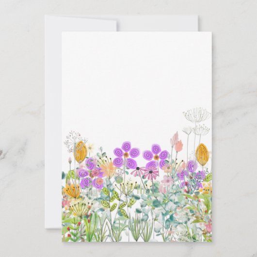 Wildbloemen groen tante verjaardagsfeestje kaart (Achterkant)