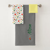 Wildbloemen groen wit geel bad handdoek (Insitu)