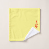 Wildbloemen groen wit geel naam bad handdoek (Wasdoekje)