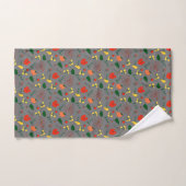Wildbloemen groen wit rood badhanddoek set bad handdoek (Handdoek)