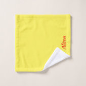 Wildbloemen groen wit rood naam bad handdoek (Wasdoekje)