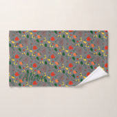 Wildbloemen groen wit rood naam badhanddoek set bad handdoek (Handdoek)