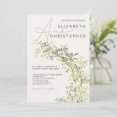 Wildbloemen Groenery Floral Botanical Wedding Kaart (Staand voorkant)