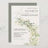 Wildbloemen Groenery Floral Botanical Wedding Kaart (Voorkant / Achterkant)