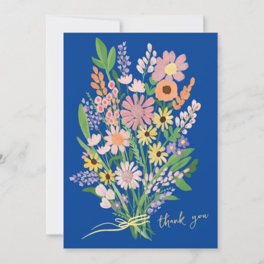 Wildbloemen Handgeschilderd op maat Bedankkaart (Voorkant)