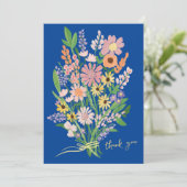 Wildbloemen Handgeschilderd op maat Bedankkaart (Staand voorkant)