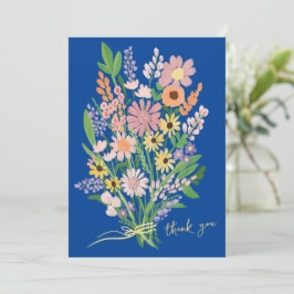 Wildbloemen Handgeschilderd op maat Bedankkaart