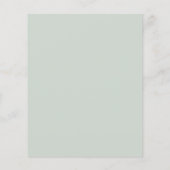 Wildbloemen Handgetekend Elegant Sage Wedding Menu (Achterkant)
