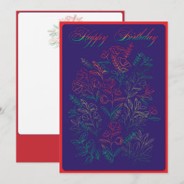 Wildbloemen Happy Birthday Card Feestdagenkaart
