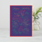 Wildbloemen Happy Birthday Card Feestdagenkaart (Staand voorkant)