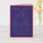 Wildbloemen Happy Birthday Kaart (Gele Bloem)
