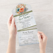 Wildbloemen, hart & salie lint all in one uitnodiging (Afscheurbaar)