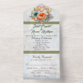 Wildbloemen, hart & salie lint all in one uitnodiging (Binnen)