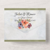 Wildbloemen, hart & salie lint all in one uitnodiging (Achterkant)