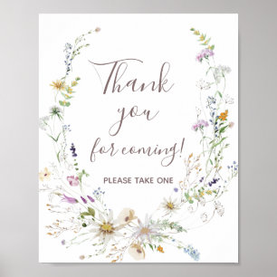 Wildbloemen Hartelijk dank voor het aankomen van F Poster