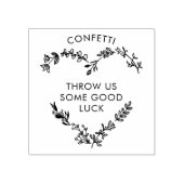 Wildbloemen Heart Toss Petals Weddenschap Rubberstempel (Afrduk)