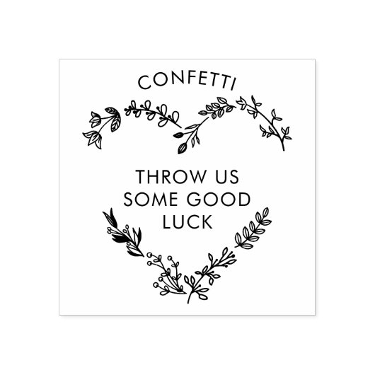 Wildbloemen Heart Toss Petals Weddenschap Rubberstempel (Afrduk)