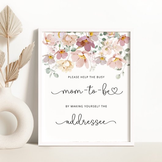 Wildbloemen helpen de Bezige Mam een Envelope rich Poster