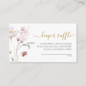 Wildbloemen Heren Baby shower Diaper Raffle Informatiekaartje (Voorkant)