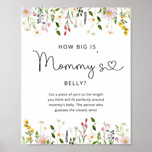 Wildbloemen hoe groot is het poster van het buikwi (Voorkant)