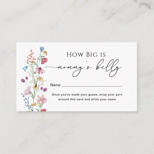 Wildbloemen Hoe groot is mama's buik Informatiekaartje (Voorkant)