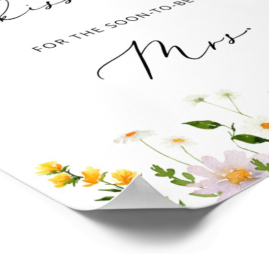 Wildbloemen hoeveel kussen vrijgezellenfeest wild poster (Hoek)