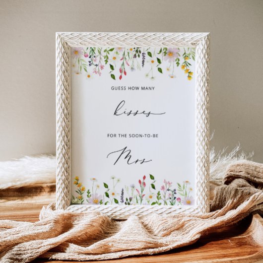 Wildbloemen hoeveel kussen vrijgezellenfeest wild poster