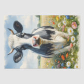 Wildbloemen Holstein Zuivel Koe Decoupage Tissuepapier (Voorkant)