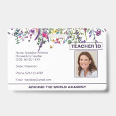 Wildbloemen Homeschool Leraar ID Badge (Voorkant)