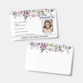 Wildbloemen Homeschool Student ID Badge (Voor- en achterkant)